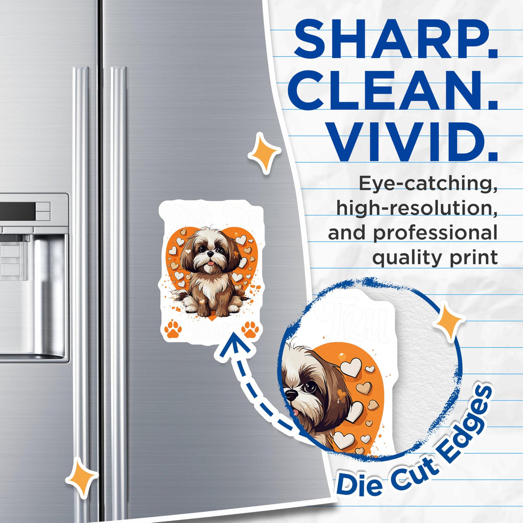 (2 Pack) Shih Tzu Mom Magnets - Cute Puppy Dog Breed Decor - Canine Pet Lover Refrigerator Accent - Animal Fan Collectible - 5 Inches On Longest Side - Thick Durable Magnet - Made in USA - MAG23504