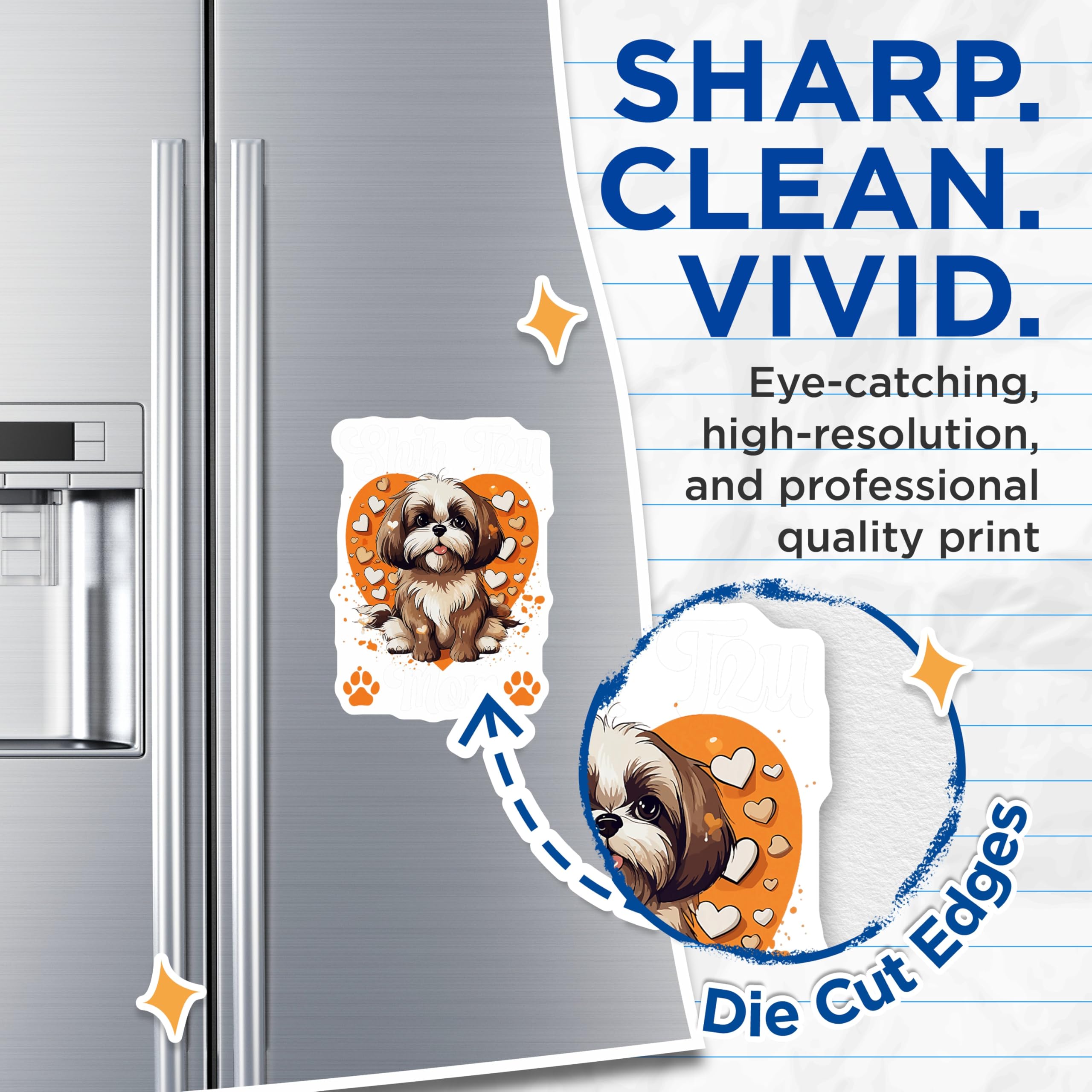 (2 Pack) Shih Tzu Mom Magnets - Cute Puppy Dog Breed Decor - Canine Pet Lover Refrigerator Accent - Animal Fan Collectible - 5 Inches On Longest Side - Thick Durable Magnet - Made in USA - MAG23504