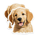 (2 Pack) Golden Retriever Puppy Magnets - Cute Dog Illustration - Pet Lover Decor - Puppy Art Fridge Magnet - 5 Inches On Longest Side - Thick Durable Magnet - Made in USA - MAG23703