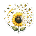 (2 Pack) Sunflower Butterfly Stickers - Floral Decal - Nature-Themed - 5" On Longest Side - Sticks to Smooth Flat Surfaces - Made in USA - BMCS7978