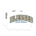 (2 Pack) Blessed and Chosen Magnets - Floral Inspirational Decor - Christian Faith Scripture Art - 5 Inches On Longest Side - Thick Durable Magnet - Made in USA - MAG20572