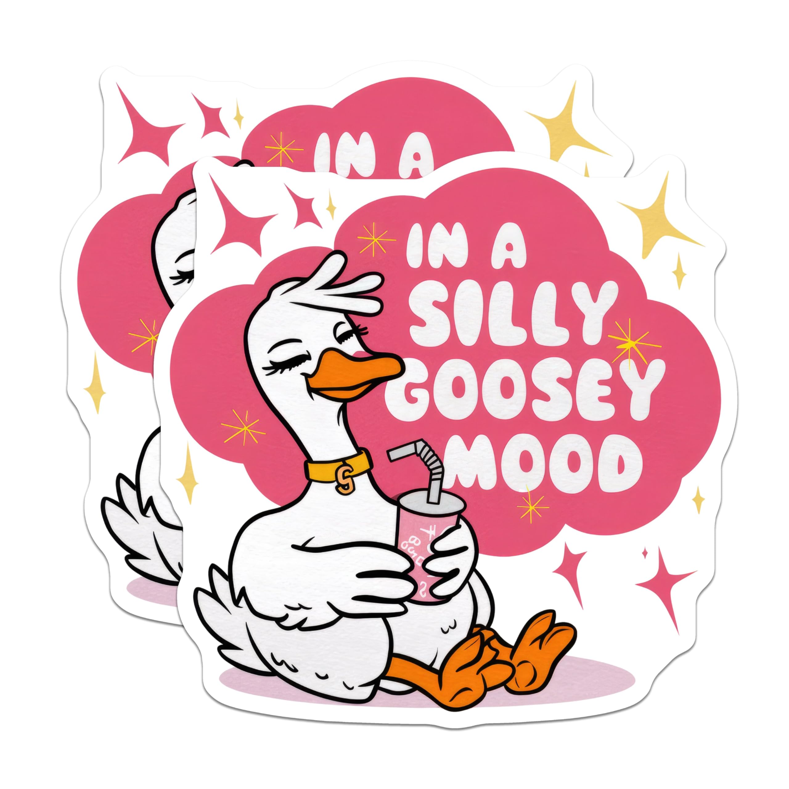 (2 Pack) Silly Goose Magnets - Cute Funny Animal - Positive Vibes Magnets - 5" On Longest Side - for Cars, Fridges, Toolboxes - Made in USA - MAG4609