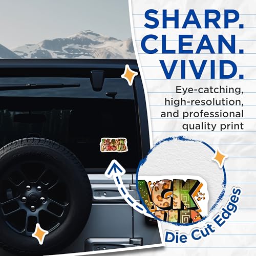 (2 Pack) Black Proud Stickers - Motivational - Inspirational Decals - 5" On Longest Side - Sticks to Smooth Flat Surfaces - Made in USA - BMCS7847