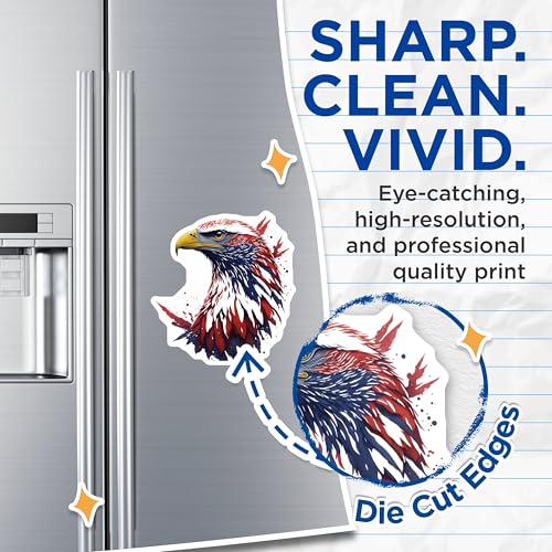(2 Pack) American Bald Eagle Magnets - Patriotic Eagle Art - Bold Animal Design - Fridge Magnet Set - 5" On Longest Side - for Cars, Fridges, Toolboxes - Made in USA - MAG6766