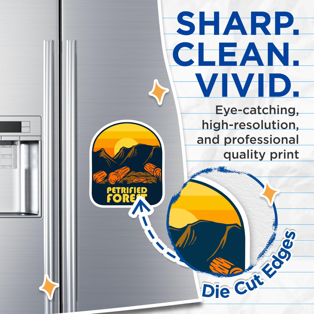(2 Pack) Petrified Forest Magnets - National Park Decor - Travel Souvenir Magnets - 5" On Longest Side - Premium Magnet - for Cars, Refrigerators, Toolboxes, Lockers - Made in USA - MAG18915