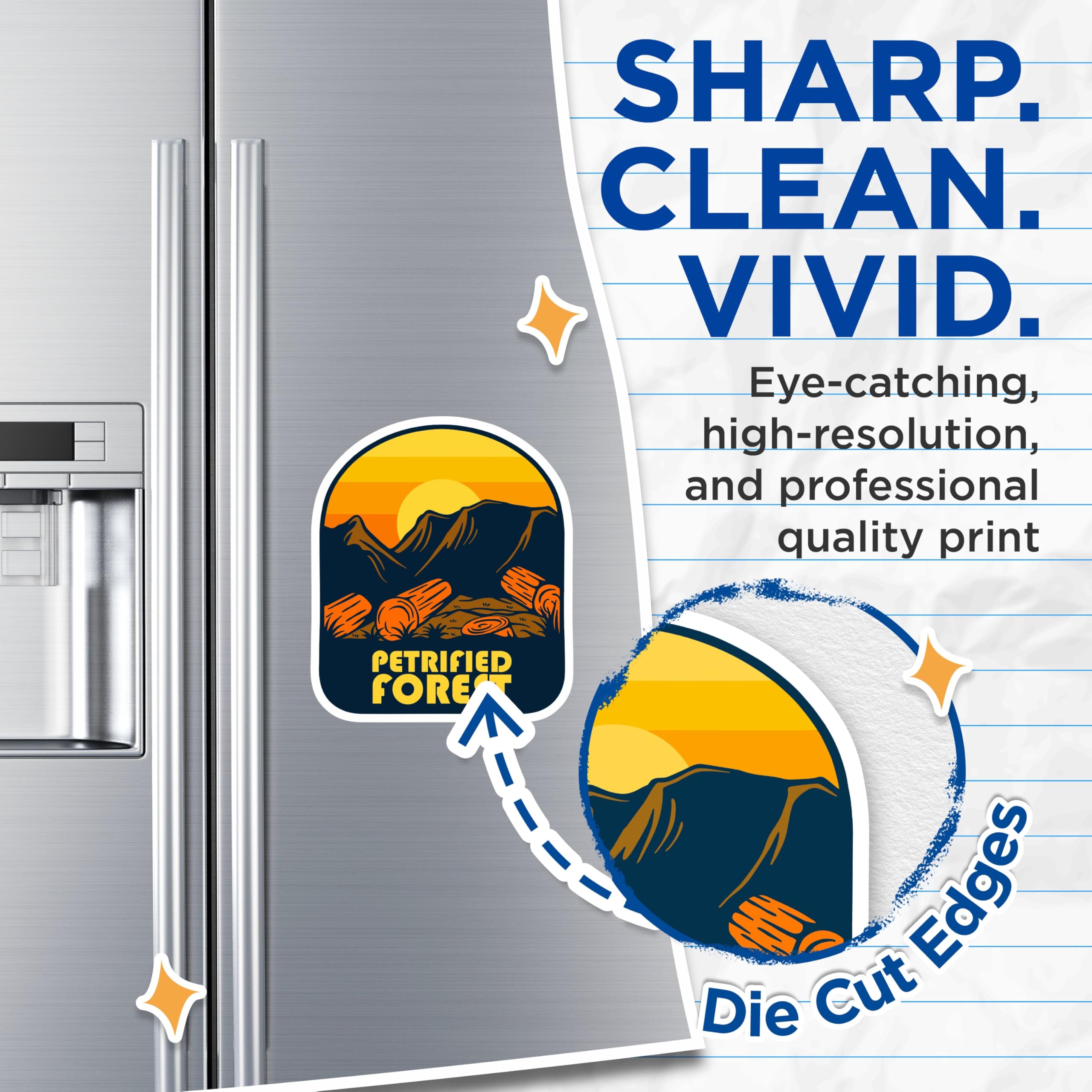 (2 Pack) Petrified Forest Magnets - National Park Decor - Travel Souvenir Magnets - 5" On Longest Side - Premium Magnet - for Cars, Refrigerators, Toolboxes, Lockers - Made in USA - MAG18915