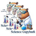 (3 Pack) Capybara Science Decals - Funny Animal - Scientist Capybara Stickers - 3 Inches On Longest Side - Easy Peel & Apply - Made in USA - 3MCS7078