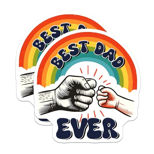 (2 Pack) Best Dad Ever Magnets - 5" On Longest Side - for Cars, Fridges, Toolboxes - Made in USA - MAG7479