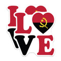 (2 Pack) Angola Flag Magnets - I Love Angola Decor - Angolan Pride Souvenir - 5" On Longest Side - Premium Magnet - for Cars, Refrigerators, Toolboxes, Lockers - Made in USA - MAG17350
