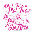 (2 Pack) Plot Twist He Lives Magnets - Funny Christian Faith - Jesus Humor Decor - Easter Resurrection Gift - 5 Inches On Longest Side - Thick Durable Magnet - Made in USA - MAG37135