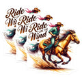(3 Pack) Horse Riding Decals - Cowboy Decal - Ride Like The Wind Decal- 3 Inches On Longest Side - Easy Peel & Apply - Made in USA - 3MCS5678