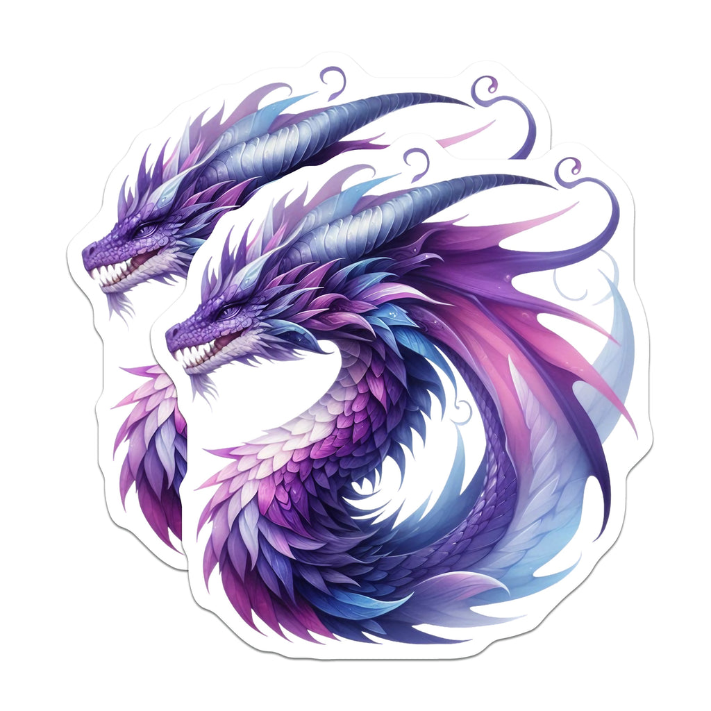 (2 Pack) Purple Dragon Magnets - Fantasy Creature Art - Magical Fridge Decor - Dragon Lover Present Idea - 5 Inches On Longest Side - Thick Durable Magnet - Made in USA - MAG37592