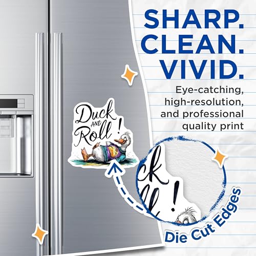 (2 Pack) Duck and Roll Magnets Magnets - Quirky Fridge Decor - 5" On Longest Side - Made in USA - Sticks to Refrigerators & Metal Surfaces - MAG8521