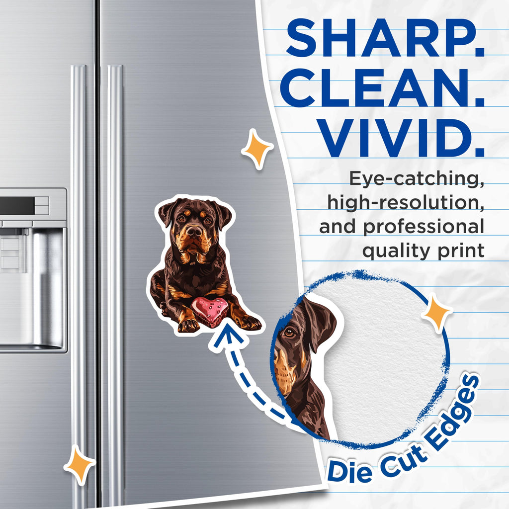 (2 Pack) Rottweiler Dog Magnets - Heart Candy Decor - Cute Pet Refrigerator Locker - 5" On Longest Side - Premium Magnet - for Cars, Refrigerators, Toolboxes, Lockers - Made in USA - MAG16624