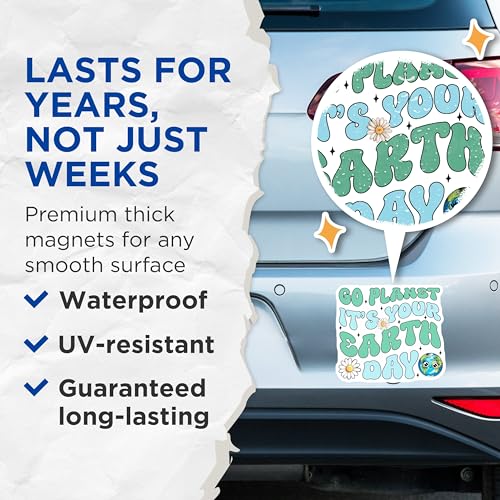 (2 Pack) Go Planet Magnets Magnets - It's Your Earth Day - Eco Friendly Home Decor - 5" On Longest Side - Made in USA - Sticks to Refrigerators & Metal Surfaces - MAG8451