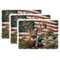 (3 Pack) American Wildlife Decals - Deer Duck Bass - Patriotic Hunting Decals - 3 Inches On Longest Side - Easy Peel & Apply - Made in USA - 3MCS4784