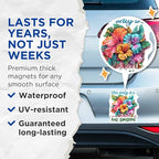 (2 Pack) The Only B.S. I Need is Beaches and Sunshine Magnets - Tropical Flower Magnet - Summer - Beach Quotes Magnet - 5" On Longest Side - for Cars, Fridges, Toolboxes - Made in USA - MAG4324