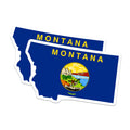 (2 Pack) Montana Flag Magnets - Big Sky Country State Outline Decal - USA Travel Souvenir - Western Home Decor Collectibles - 5 Inches On Longest Side - Thick Durable Magnet - Made in USA - MAG20885