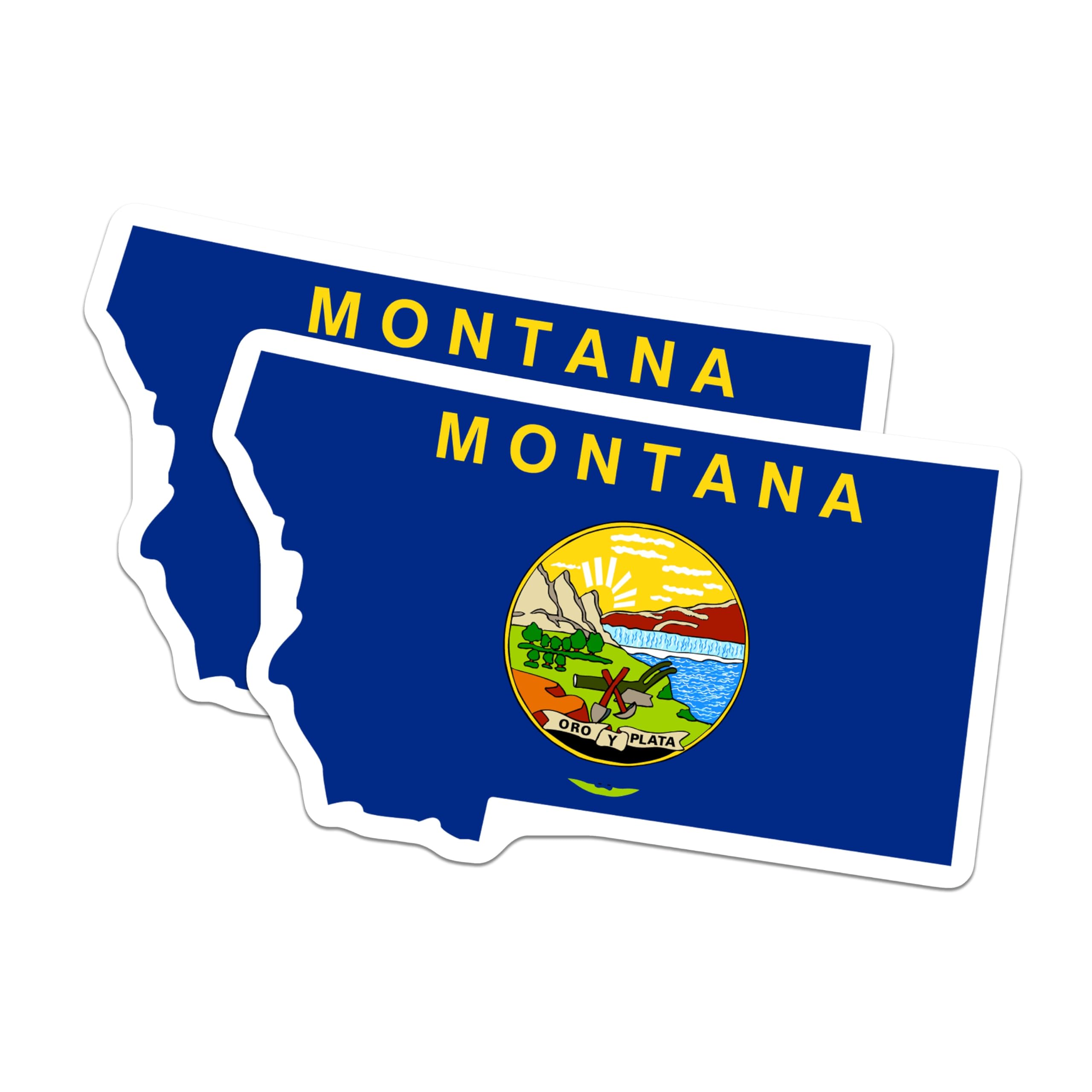 (2 Pack) Montana Flag Magnets - Big Sky Country State Outline Decal - USA Travel Souvenir - Western Home Decor Collectibles - 5 Inches On Longest Side - Thick Durable Magnet - Made in USA - MAG20885