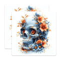 (2 Pack) Floral Skull Magnets - Day of the Dead Art - Whimsigoth Decor - 5 Inches On Longest Side - Thick Durable Magnet - Made in USA - MAG26329