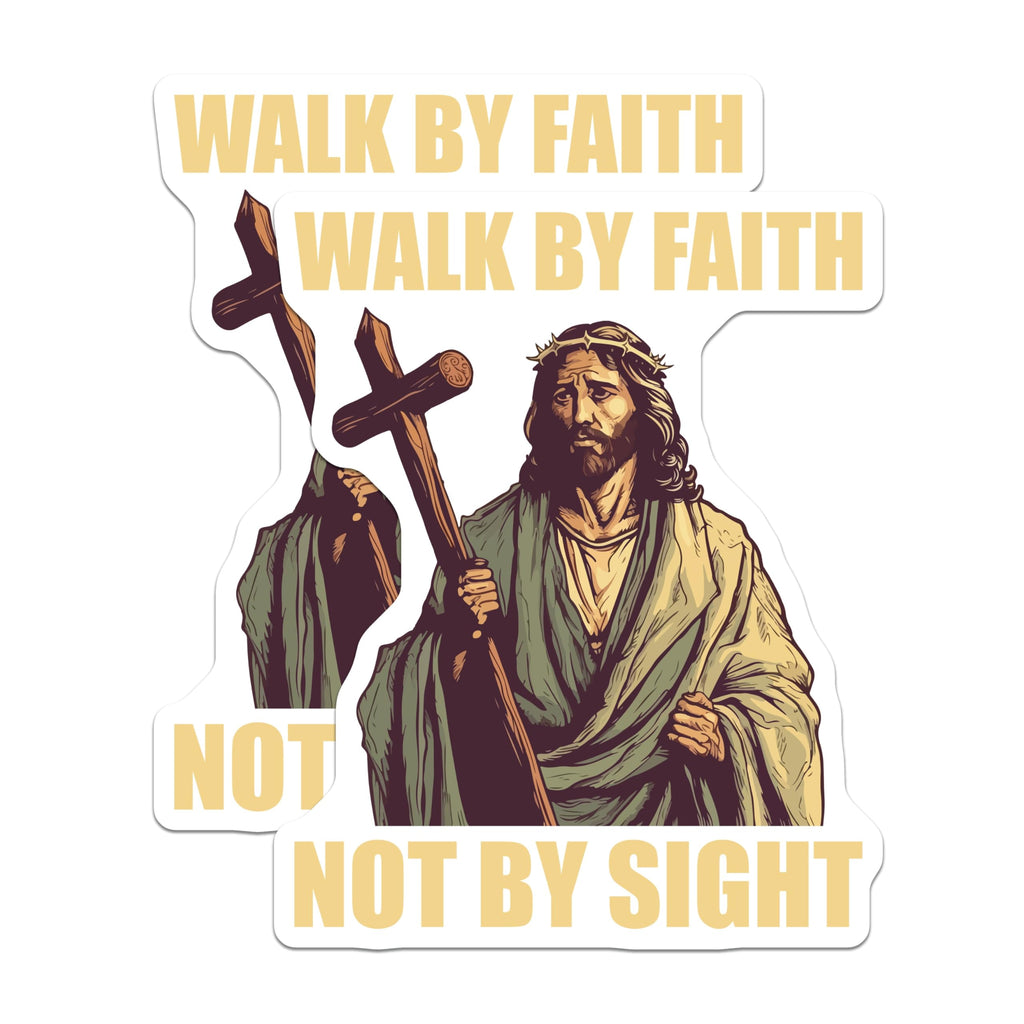 (2 Pack) Christian Faith Magnets - Jesus Christ Art - Religious Quote Decor - 5 Inches On Longest Side - Thick Durable Magnet - Made in USA - MAG27193