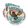 (2 Pack) America Liberty for All Magnets - Patriotic Eagle Decor - 5" On Longest Side - for Cars, Fridges, Toolboxes - Made in USA - MAG7396