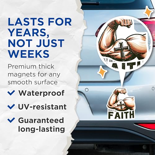 (2 Pack) Inspirational Quote Magnet - Strong Arm Design - 5" On Longest Side - Sticks to Smooth Flat Surfaces - Made in USA - MAG9639