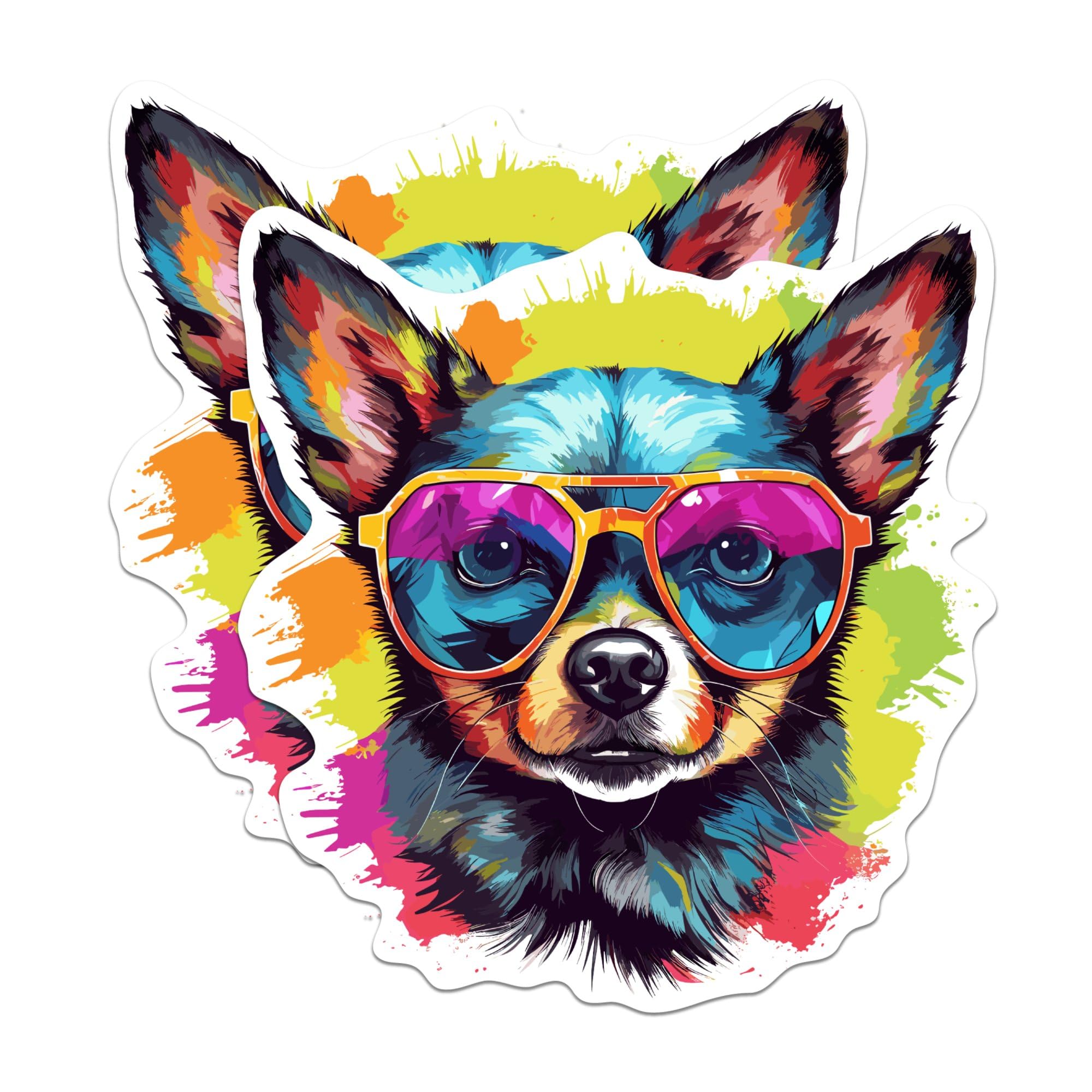 (2 Pack) Chihuahua Dog Magnets - Chihuahua with Sunglasses - Choose FromOver 100 Dog Breeds - 5" On Longest Side - Premium Magnet - Made in USA - MAG0338