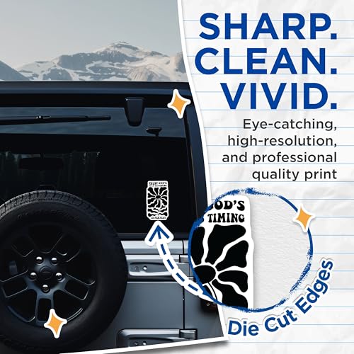 (2 Pack) Trust in God's Plan Stickers - Inspirational Quote Stickers - Faith and Motivation Vinyl Stickers - 5" On Longest Side - Sticks to Any Smooth Flat Surface - Made in USA - BMCS3089