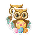 (2 Pack) Cute Easter Owl Magnets - Spring Refrigerator Decor - Kawaii Animal Kitchen Accents - 5 Inches On Longest Side - Thick Durable Magnet - Made in USA - MAG38051