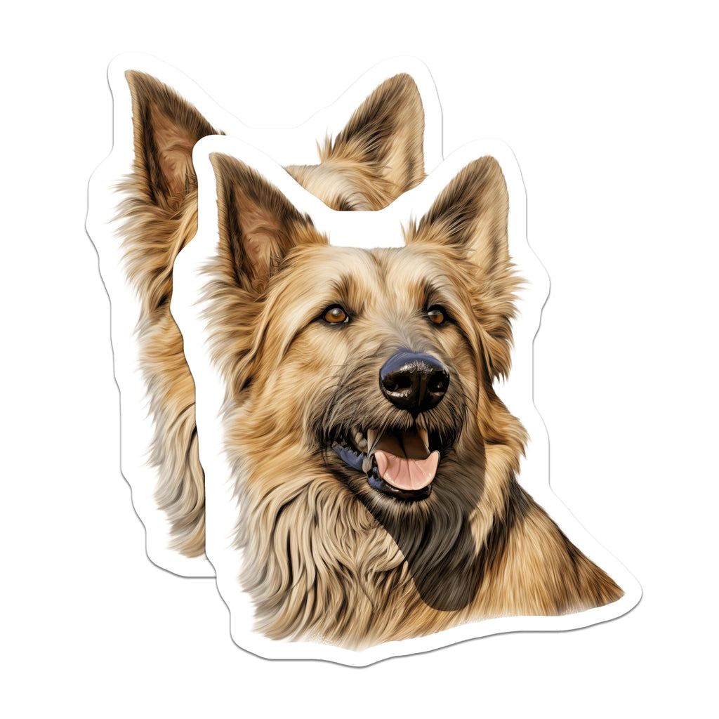 (2 Pack) German Shepherd Magnets - Realistic Dog Portrait - Dog Lover Fridge Decor - Pet Owner Kitchen Accent - 5 Inches On Longest Side - Thick Durable Magnet - Made in USA - MAG28870