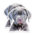 (2 Pack) Neapolitan Mastiff Puppy Magnets - Wrinkly Dog Lover Decor - Blue Eyed Dog Art - 5 Inches On Longest Side - Thick Durable Magnet - Made in USA - MAG26534
