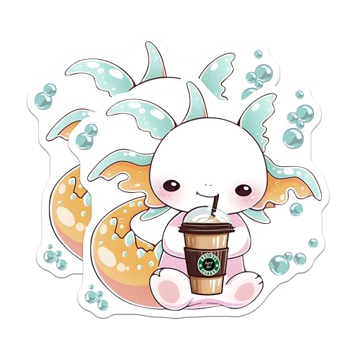 (2 Pack) Axolotl Coffee Magnets - Cute Axolotl Decor - 5" On Longest Side - for Cars, Fridges, Toolboxes - Made in USA - MAG7784