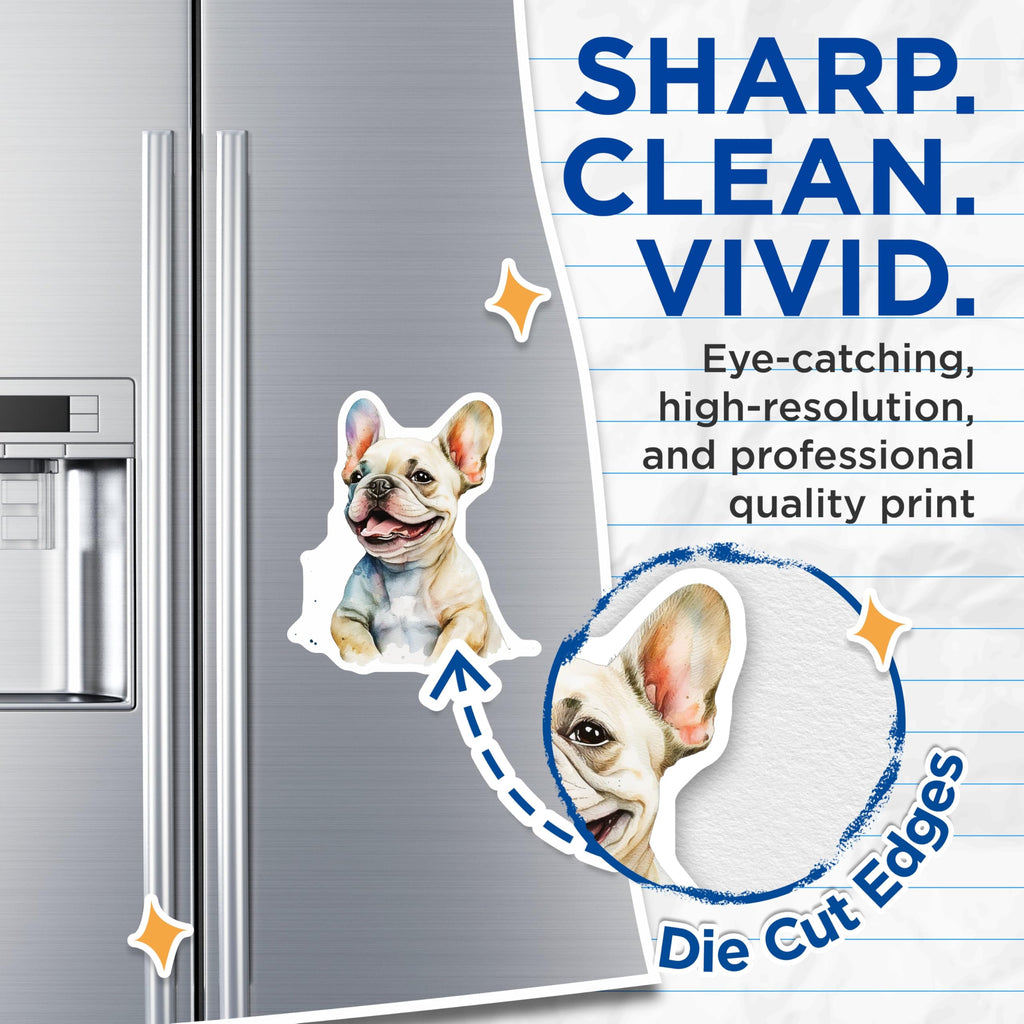 (2 Pack) French Bulldog Magnets - Cute Dog Magnets - Refrigerator Art - 5" On Longest Side - Premium Magnet - for Cars, Refrigerators, Toolboxes, Lockers - Made in USA - MAG15719