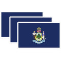 (3 Pack) Maine State Flag Decals - Dirigo Motto - Maine Coat of Arms - 3 Inches On Longest Side - Easy Peel & Apply - Made in USA - 3MCS0191