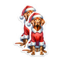 (2 Pack) Christmas Vizsla Magnets - Santa Dog Refrigerator Decor - Holiday Pet Lover Home Accent - 5 Inches On Longest Side - Thick Durable Magnet - Made in USA - MAG29365