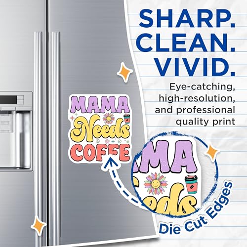 (2 Pack) Mama Needs Coffee Magnets Magnets - Fun Coffee Lover Decor - 5" On Longest Side - Made in USA - Sticks to Refrigerators & Metal Surfaces - MAG8965