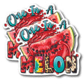 (2 Pack) One in A Melon - Funny Punny Watermelon One in A Million Stickers - 5" On Longest Side - for Car, Truck, SUV - Easy Peel and Stick Vinyl Decals - Made in USA - BMCS0118