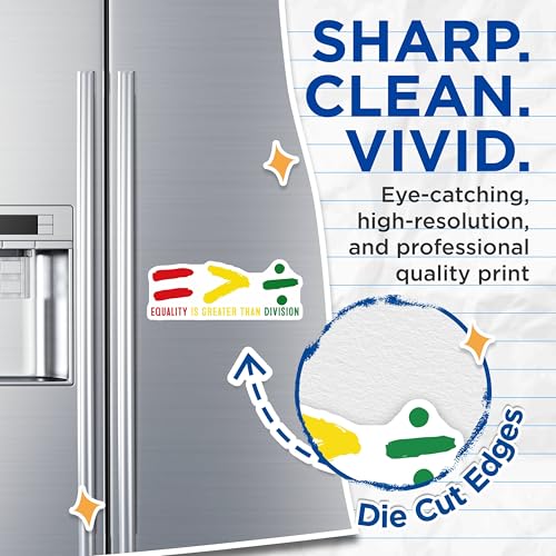 (2 Pack) Equality is Greater Than Division Magnets - Inspirational Magnets - Equality Symbol Magnets - 5" On Longest Side - for Cars, Fridges, Toolboxes - Made in USA - MAG6722
