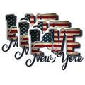 (3 Pack) New York Decals - Love New York - American Flag Decal - 3 Inches On Longest Side - Easy Peel & Apply - Made in USA - 3MCS0323