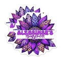 (2 Pack) Alzheimers Awareness Stickers - Purple Flower Art - Support Stickers for Health Awareness - 5" On Longest Side - Sticks to Smooth Flat Surfaces - Made in USA - BMCS9781