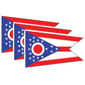 (3 Pack) Ohio State Flag Decals - Buckeye State Pride - Laptop Decals - 3 Inches On Longest Side - Easy Peel & Apply - Made in USA - 3MCS0207