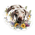 (2 Pack) Weimaraner Dog Magnets - Floral Weimaraner Art - Pet Lover Refrigerator Decor - Weim Mom Kitchen Decor - 5 Inches On Longest Side - Thick Durable Magnet - Made in USA - MAG27296