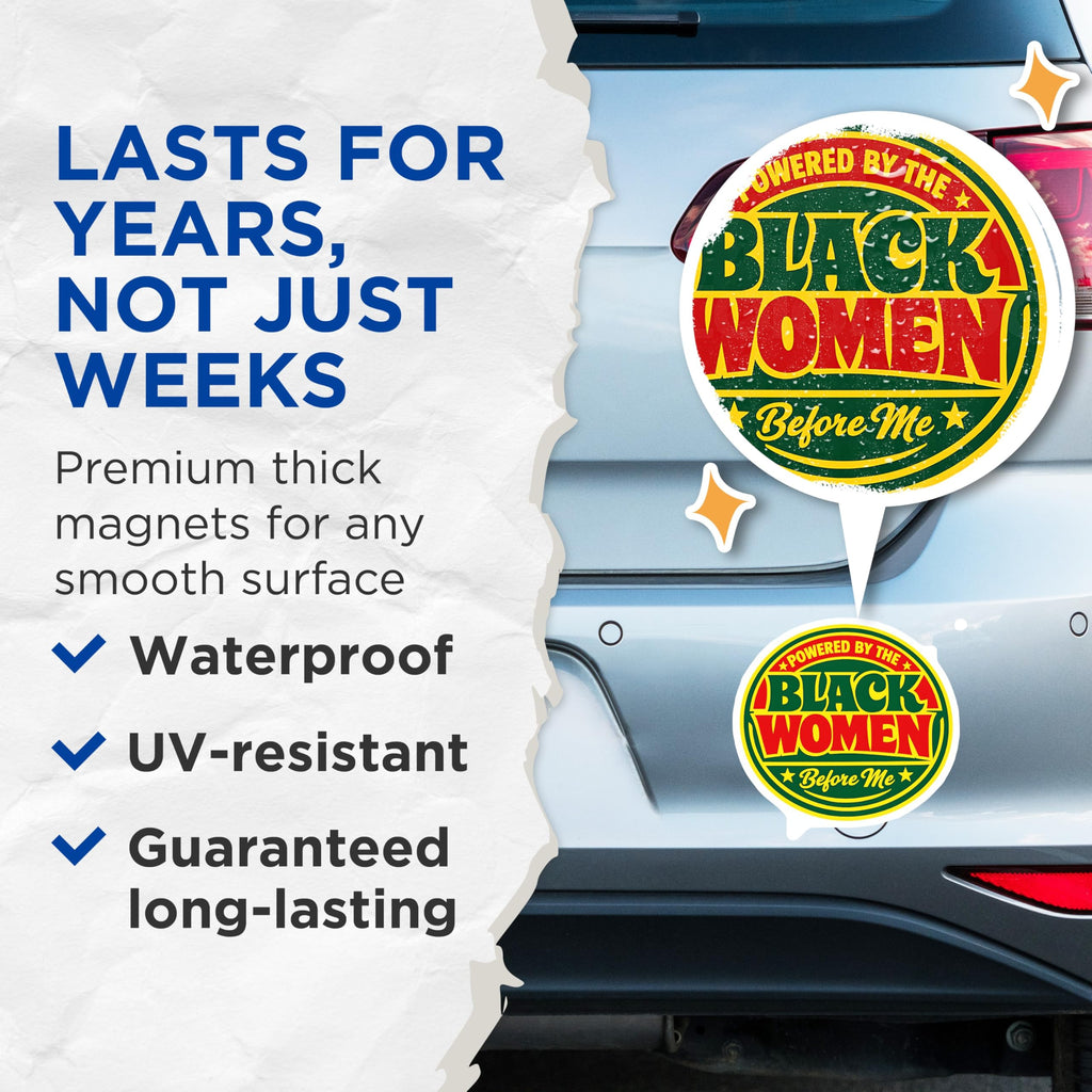 (2 Pack) Black Women Before Me Magnets - African American Empowerment - Ancestral Strength Decor - 5 Inches On Longest Side - Thick Durable Magnet - Made in USA - MAG21549