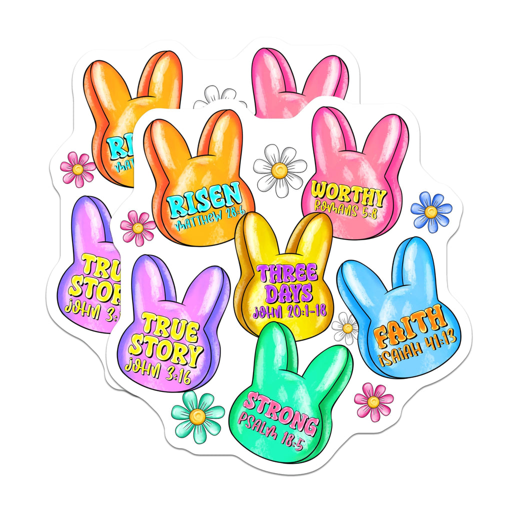 (2 Pack) Christian Bunny Magnets - Easter Faith Scripture Magnets - Inspirational Religious Decor for Spring - 5 Inches On Longest Side - Thick Durable Magnet - Made in USA - MAG27186