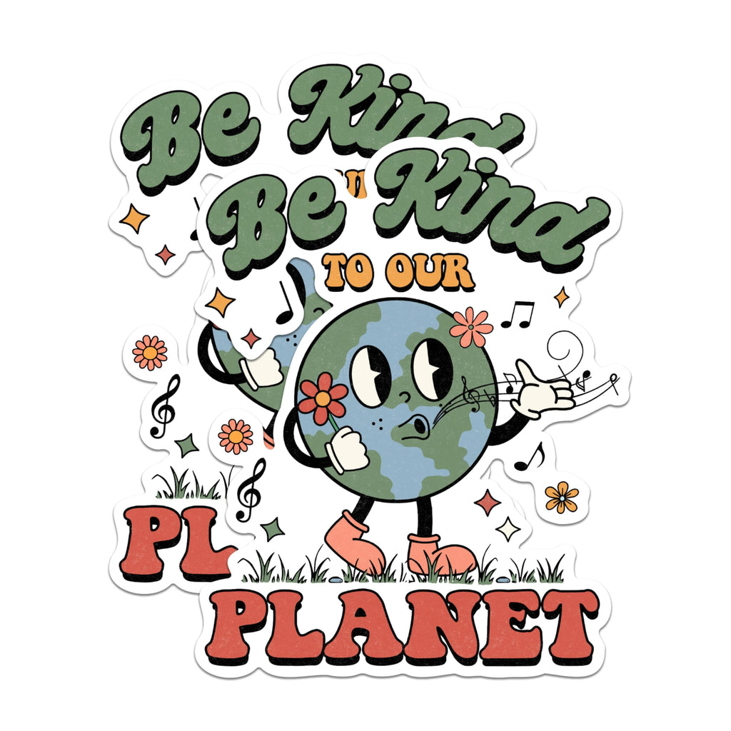 (2 Pack) Be Kind to Our Planet Magnets - Earth Friendly Magnets - Eco Awareness Magnets- 5" On Longest Side - for Fridges, Toolboxes, Cars - Made in USA - MAG2851
