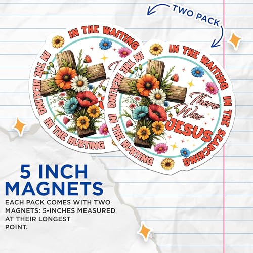 (2 Pack) There was Jesus Magnets - Religious - Christian Faith Magnets - 5" On Longest Side - for Cars, Fridges, Toolboxes - Made in USA - MAG3742