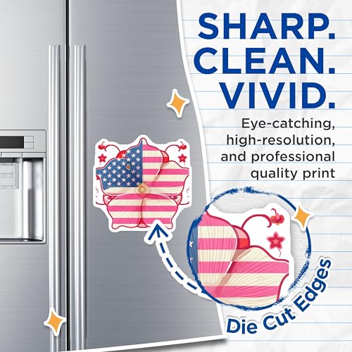 (2 Pack) American Flag Magnets Magnets - Patriotic Decor - 5" On Longest Side - Made in USA - Sticks to Refrigerators & Metal Surfaces - MAG8972