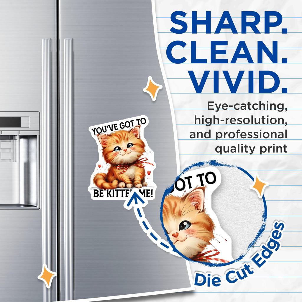 (2 Pack) Kitten Me Magnets - Ginger Cat Decor - Cute Animal Art Magnets - 5" On Longest Side - Premium Magnet - for Cars, Refrigerators, Toolboxes, Lockers - Made in USA - MAG15147