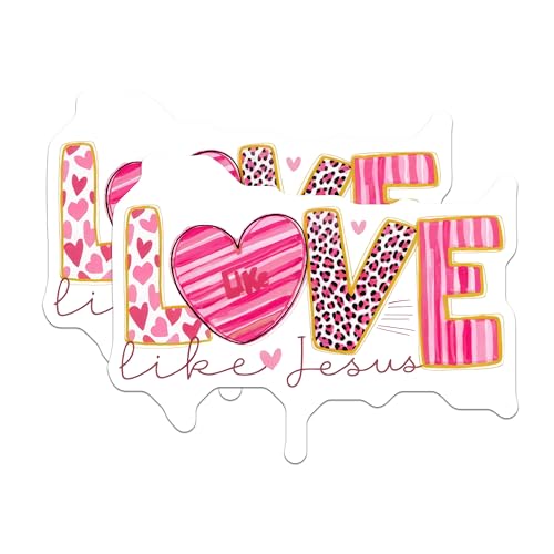 (2 Pack) Love Like Jesus Stickers - Christian Motivational Decals - 5" On Longest Side - Sticks to Smooth Flat Surfaces - Made in USA - BMCS8948 - BMCS8948